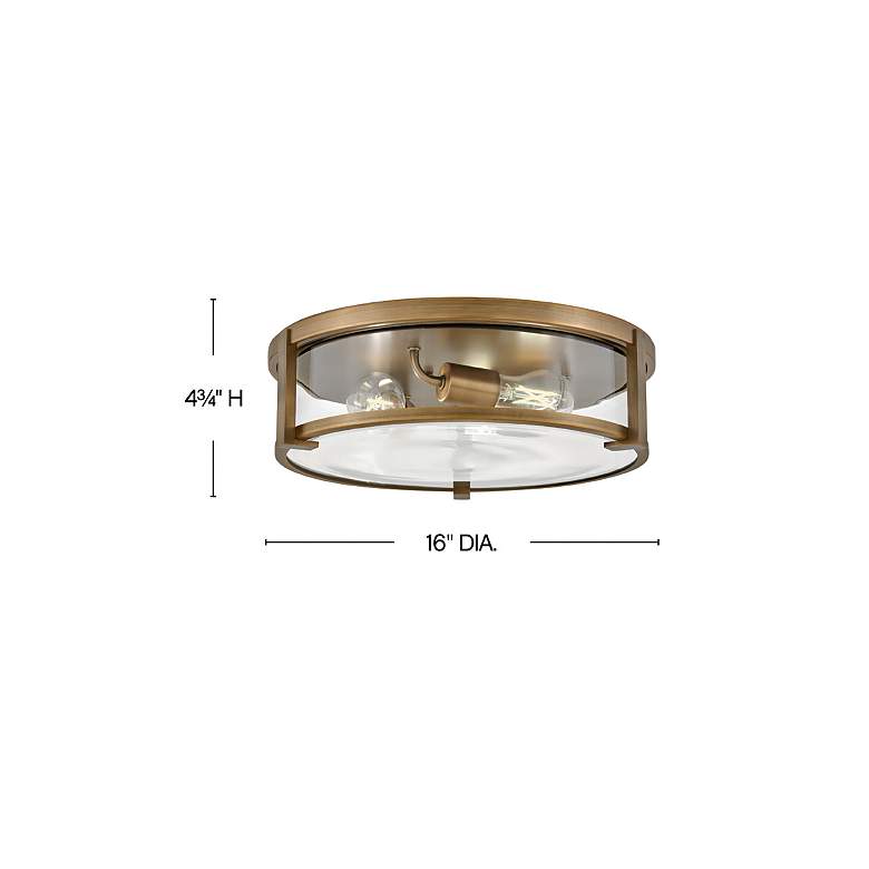 Image 3 Hinkley Lowell 16" Wide Brushed Bronze 3-Light Ceiling Light more views