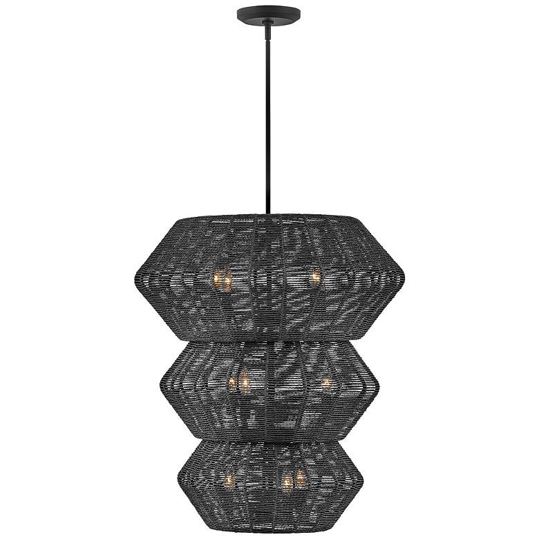 Image 1 Hinkley Luca 27 3/4" Wide Black 3-Tier 10-Light Pendant