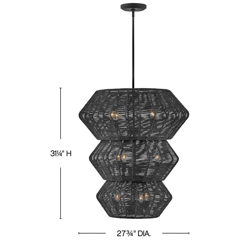Image 3 Hinkley Luca 27 3/4" Wide Black 3-Tier 10-Light Pendant more views