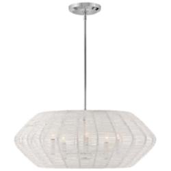 Hinkley Luca 28" Wide 5-Light White Woven Drum Modern Chandelier