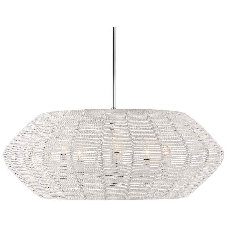 Image 3 Hinkley Luca 28" Wide 5-Light White Woven Drum Modern Chandelier more views