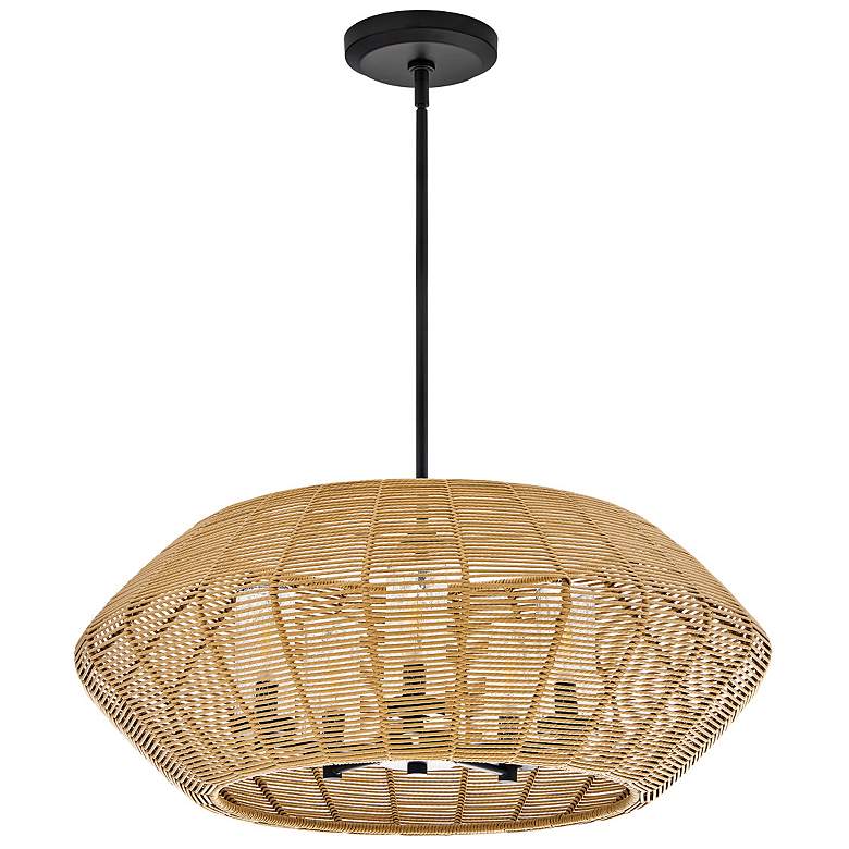 Image 6 Hinkley Luca 28" Wide Black 5-Light Woven Shade Chandelier more views