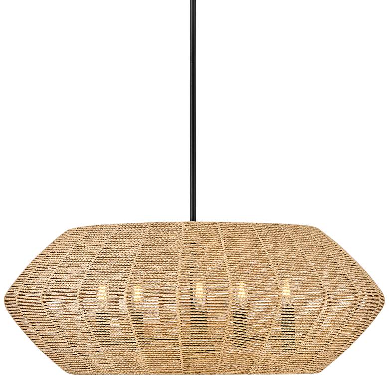 Image 1 Hinkley Luca 28" Wide Black Metal Camel Shade 5-Light Chandelier