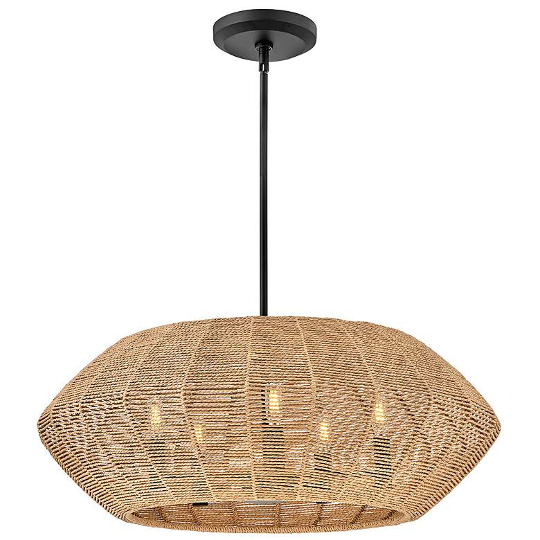 Image 3 Hinkley Luca 28" Wide Black Metal Camel Shade 5-Light Chandelier more views