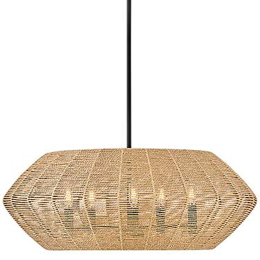 Hinkley Luca 28" Wide Black Metal Camel Shade 5-Light Chandelier