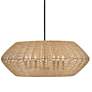1_Hinkley Luca 38" Wide Black 7-Light Woven Rattan Drum Chandelier