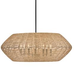 Hinkley Luca 38" Wide Black 7-Light Woven Rattan Drum Chandelier