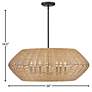 7_Hinkley Luca 38" Wide Black 7-Light Woven Rattan Drum Chandelier more views