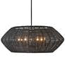 3_Hinkley Luca 38" Wide Black Weave Modern Drum Pendant Chandelier