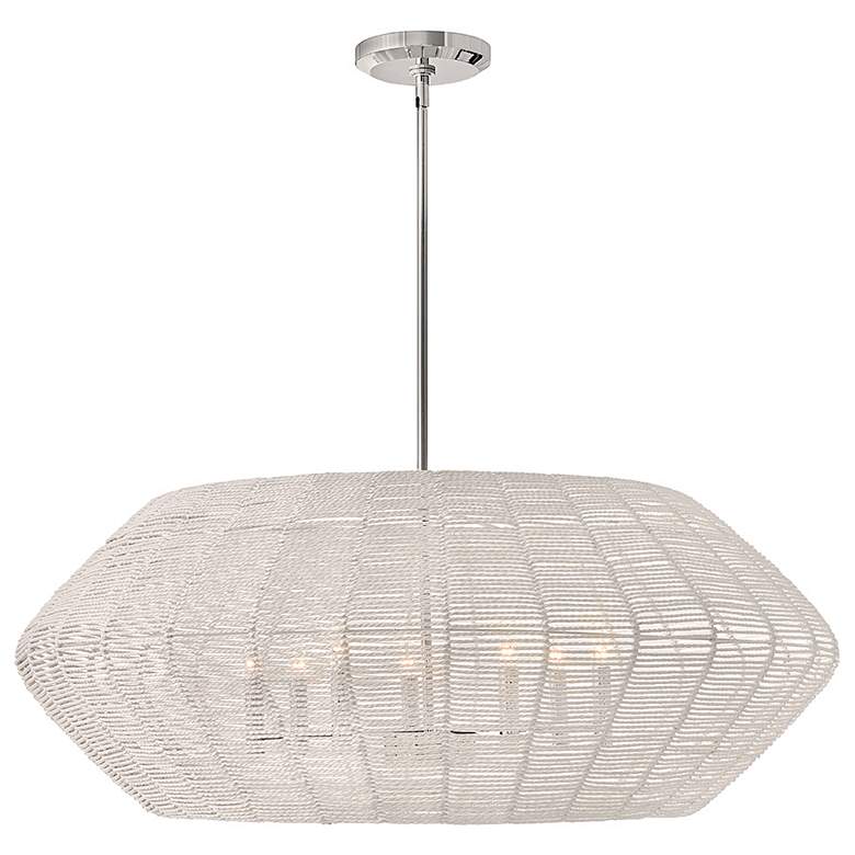 Image 1 Hinkley Luca 38" Wide White Weave Modern Drum Pendant Chandelier