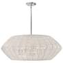 1_Hinkley Luca 38" Wide White Weave Modern Drum Pendant Chandelier