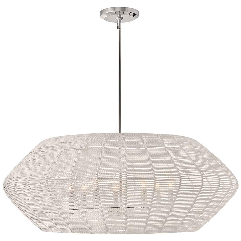 Image 2 Hinkley Luca 38" Wide White Weave Modern Drum Pendant Chandelier more views