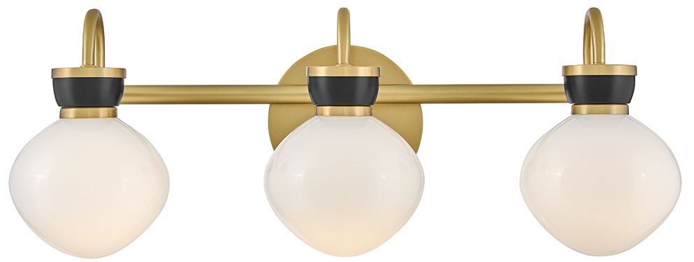 Hinkley Lucy 25"W Lacquered Brass Black 3-Light Bath Light