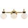 Hinkley Lucy 25"W Lacquered Brass Black 3-Light Bath Light