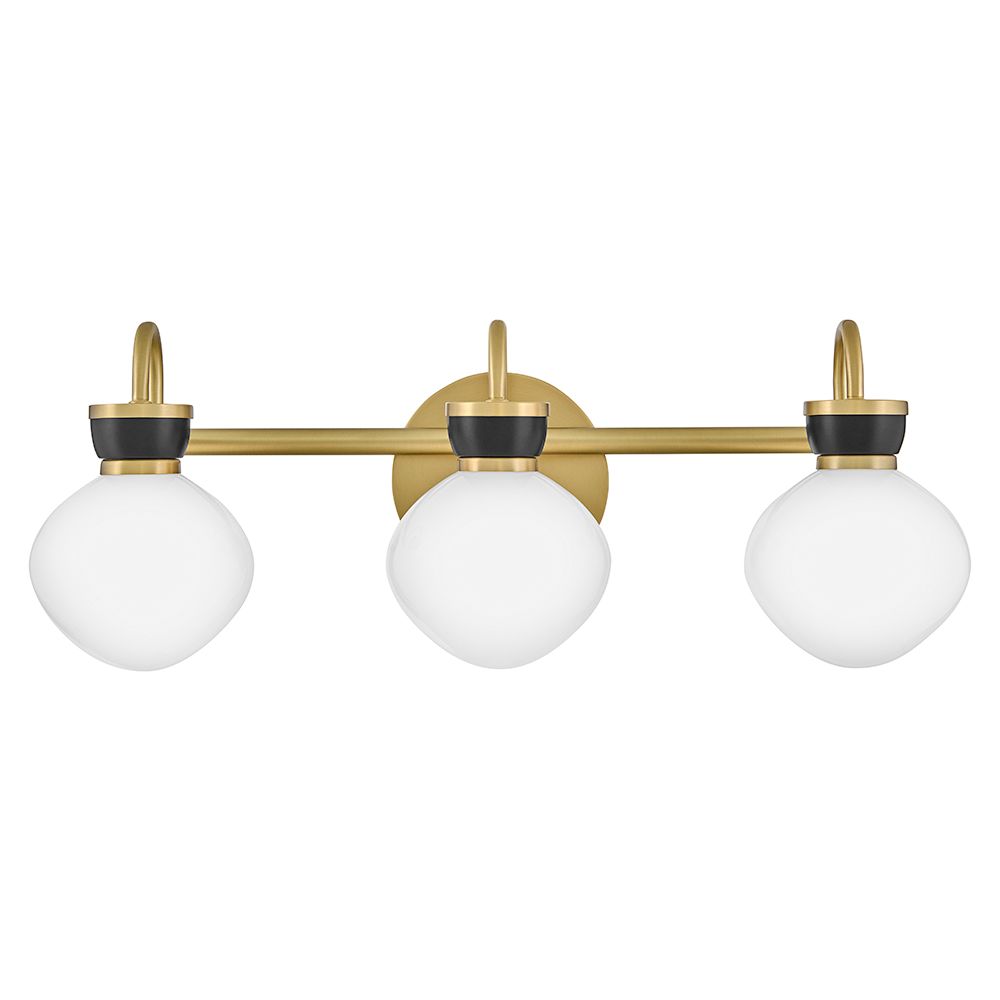Image 2 Hinkley Lucy 25"W Lacquered Brass Black 3-Light Bath Light more views