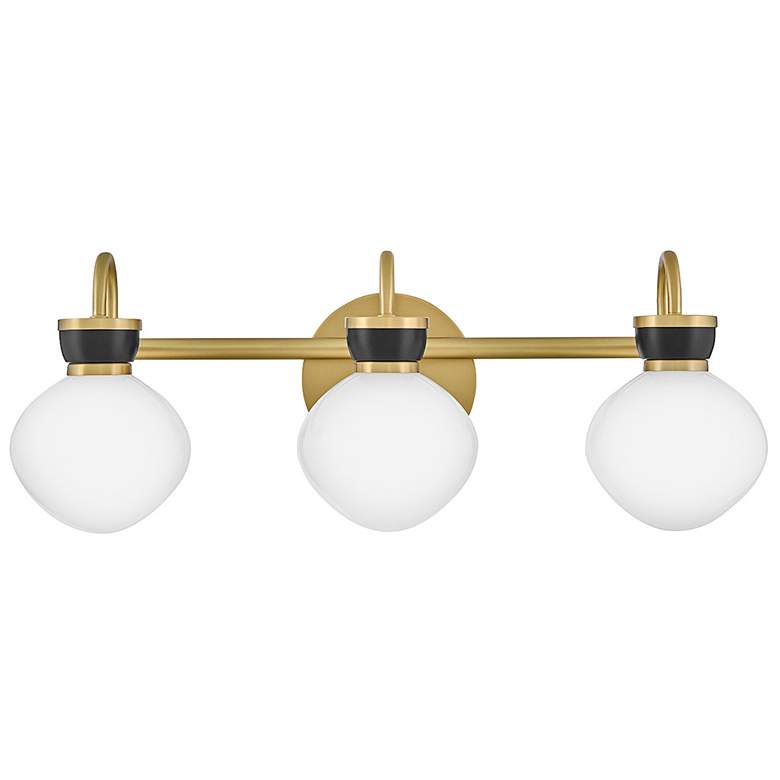 Image 2 Hinkley Lucy 25"W Lacquered Brass Black 3-Light Bath Light more views