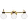 2_Hinkley Lucy 25"W Lacquered Brass Black 3-Light Bath Light more views