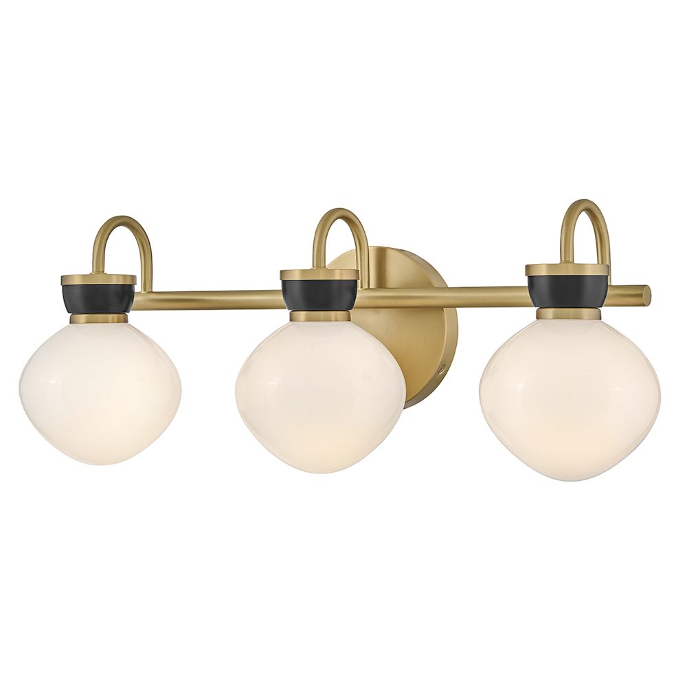 Image 5 Hinkley Lucy 25"W Lacquered Brass Black 3-Light Bath Light more views
