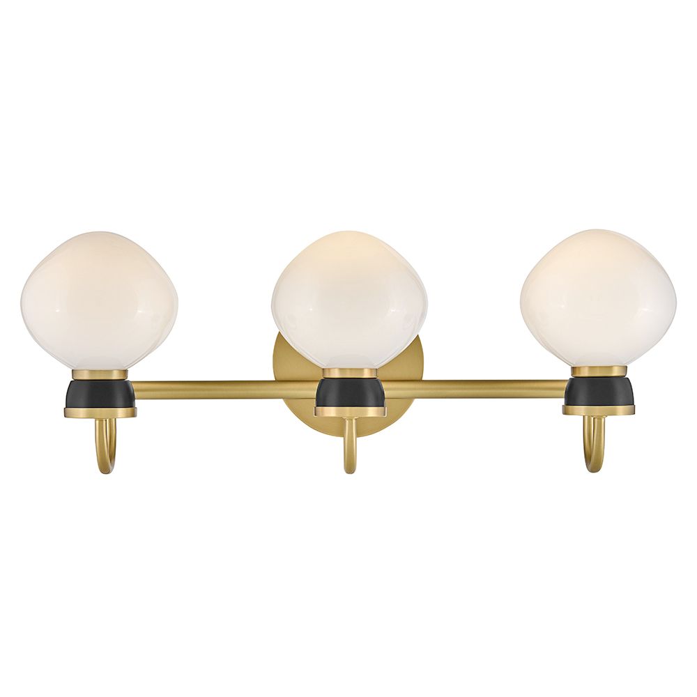 Image 6 Hinkley Lucy 25"W Lacquered Brass Black 3-Light Bath Light more views