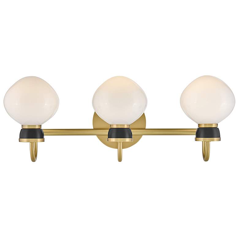Image 6 Hinkley Lucy 25"W Lacquered Brass Black 3-Light Bath Light more views