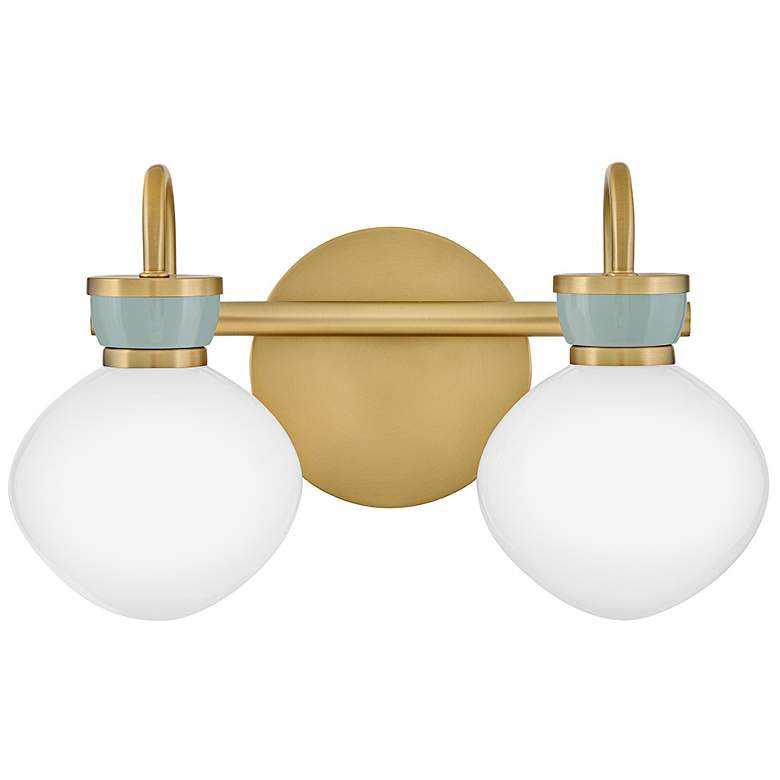 Image 2 Hinkley Lucy 9 1/2" High Lacquered Brass 2-Light Wall Sconce more views