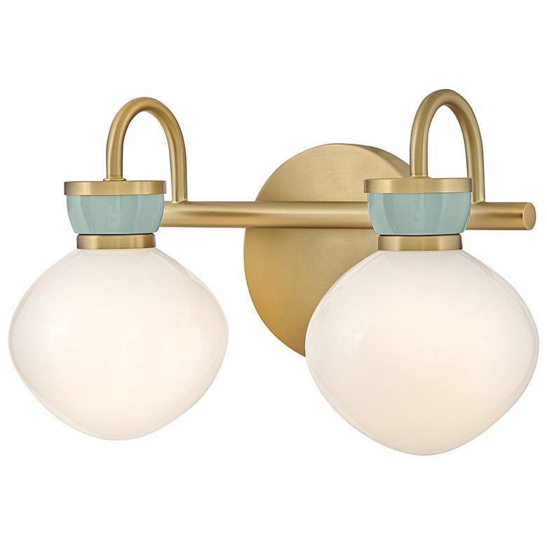 Image 5 Hinkley Lucy 9 1/2" High Lacquered Brass 2-Light Wall Sconce more views