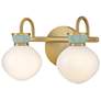 5_Hinkley Lucy 9 1/2" High Lacquered Brass 2-Light Wall Sconce more views