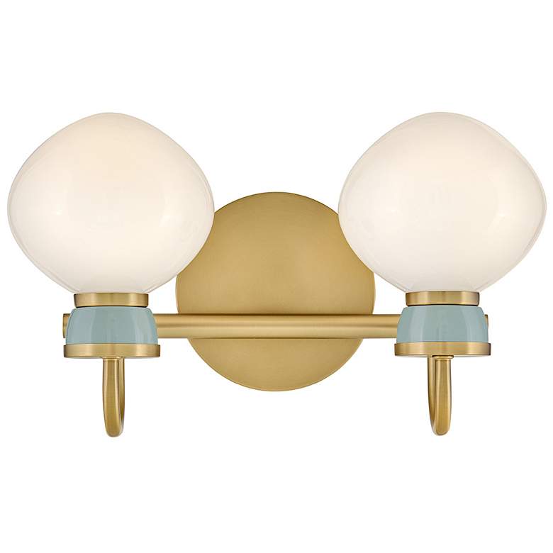 Image 6 Hinkley Lucy 9 1/2" High Lacquered Brass 2-Light Wall Sconce more views