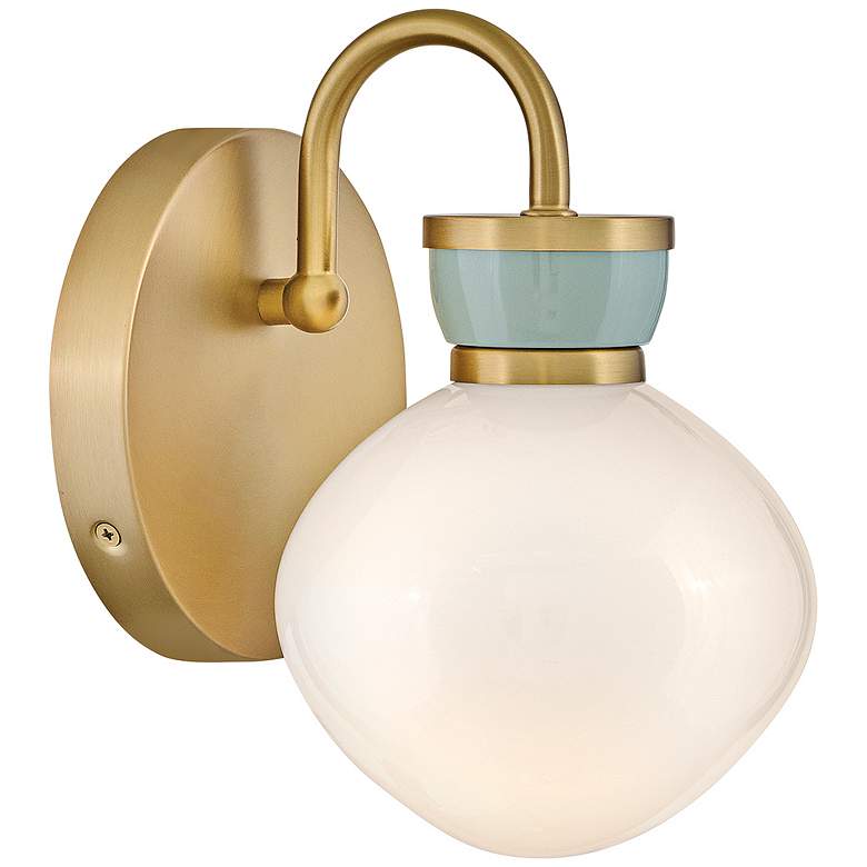 Image 1 Hinkley Lucy 9 1/2" High Lacquered Brass Wall Sconce