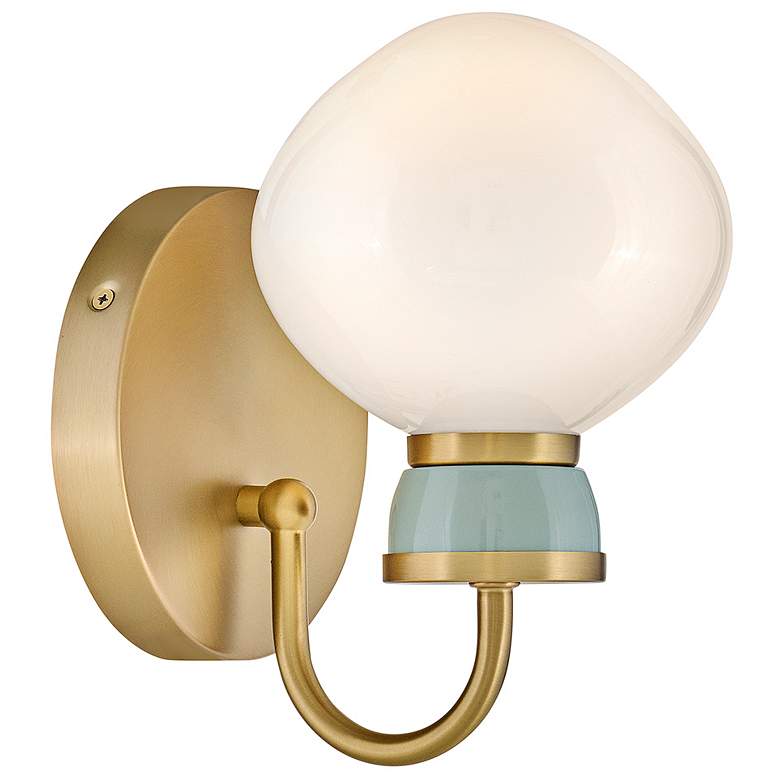 Image 6 Hinkley Lucy 9 1/2" High Lacquered Brass Wall Sconce more views