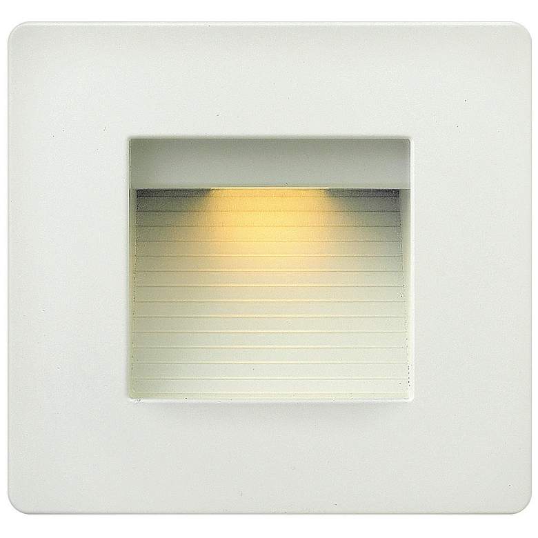 Image 1 Hinkley Luna 4 1/2" Square Satin White LED Step Light