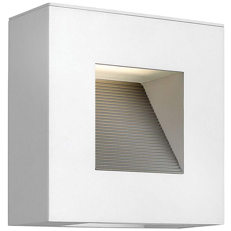 Image 1 Hinkley Luna 9" Square Satin White LED Outdoor Wall Light