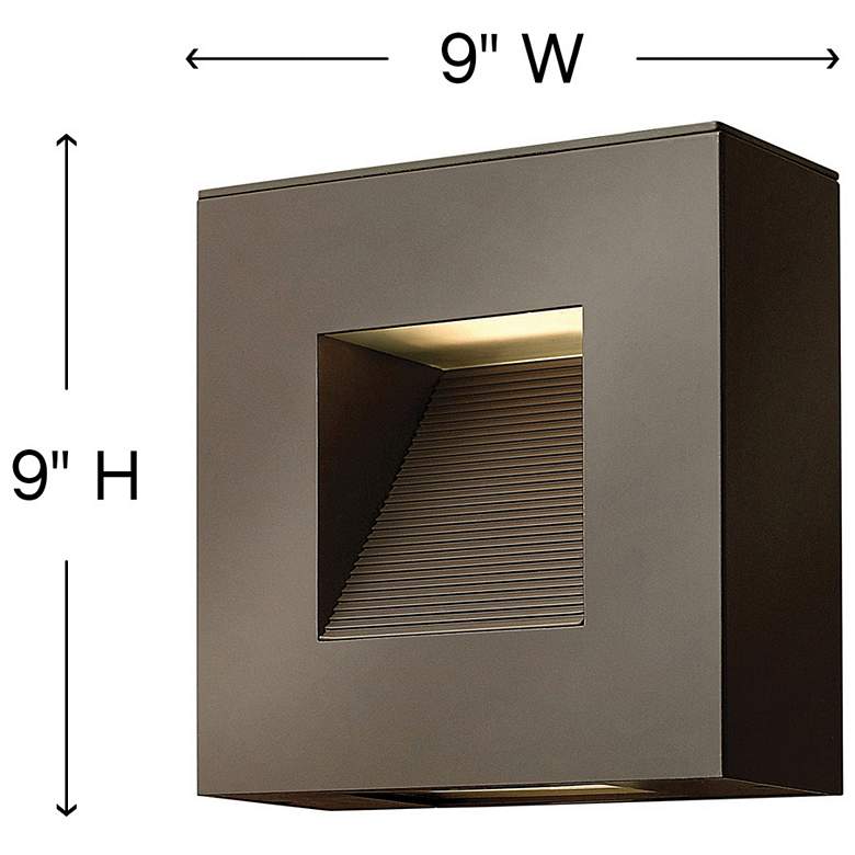 Image 4 Hinkley Luna 9"H Bronze Rectangular LED Outdoor Wall Light more views