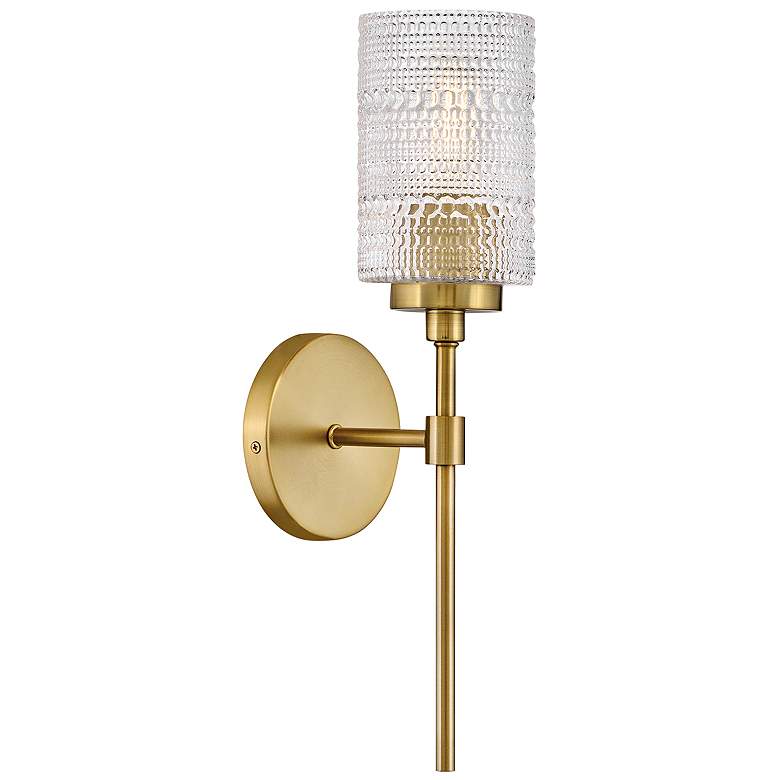 Image 1 Hinkley Mabel 18 1/4" High Lacquered Brass Wall Sconce