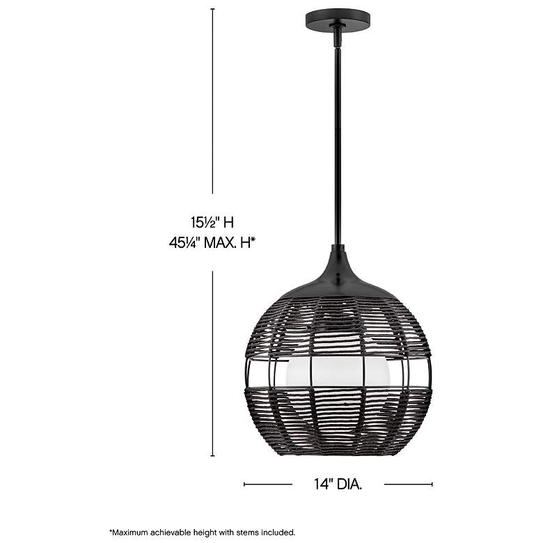 Image 3 Hinkley Maddox 14" Wide Black Modern Outdoor Rated Orb Pendant more views