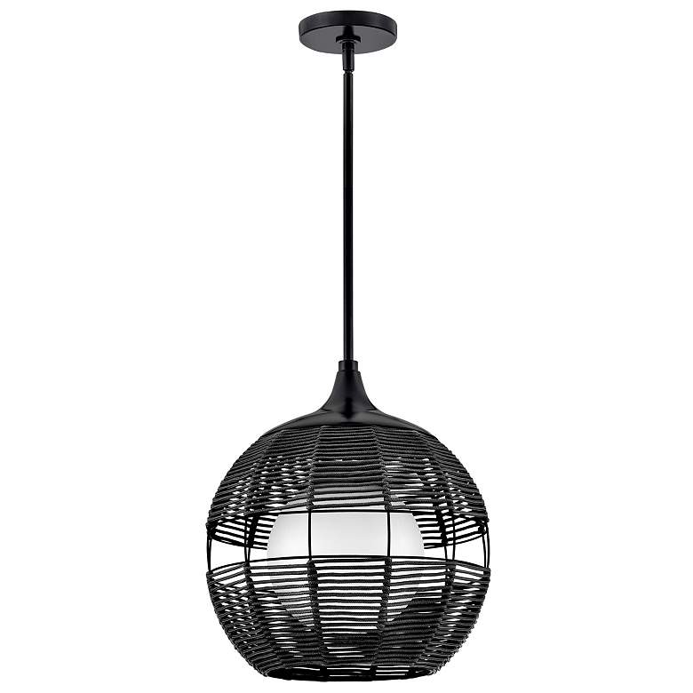 Image 5 Hinkley Maddox 14" Wide Black Modern Outdoor Rated Orb Pendant more views