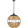 2_Hinkley Maddox 26"H Black and Natural Outdoor Hanging Light more views