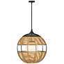 3_Hinkley Maddox 26"H Black and Natural Outdoor Hanging Light more views