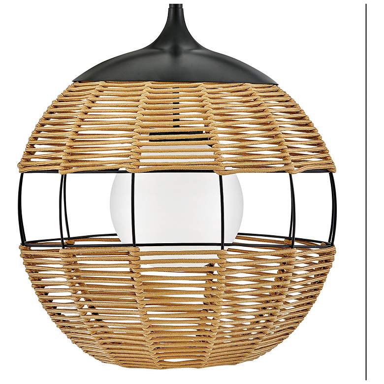 Image 5 Hinkley Maddox 26"H Black and Natural Outdoor Hanging Light more views