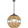 5_Hinkley Maddox 26"H Black and Natural Outdoor Hanging Light more views