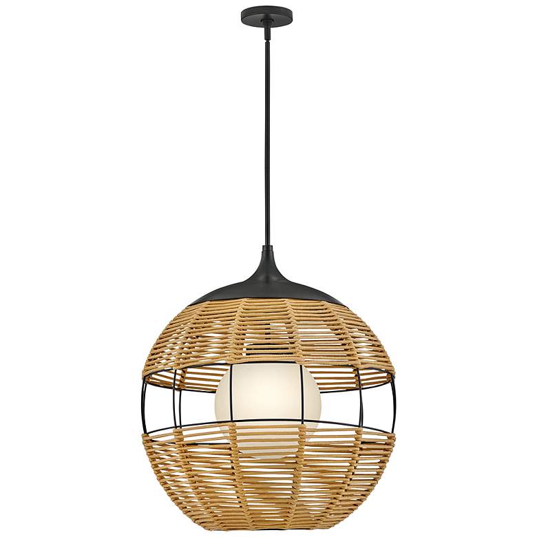 Image 6 Hinkley Maddox 26"H Black and Natural Outdoor Hanging Light more views