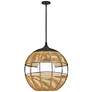 6_Hinkley Maddox 26"H Black and Natural Outdoor Hanging Light more views