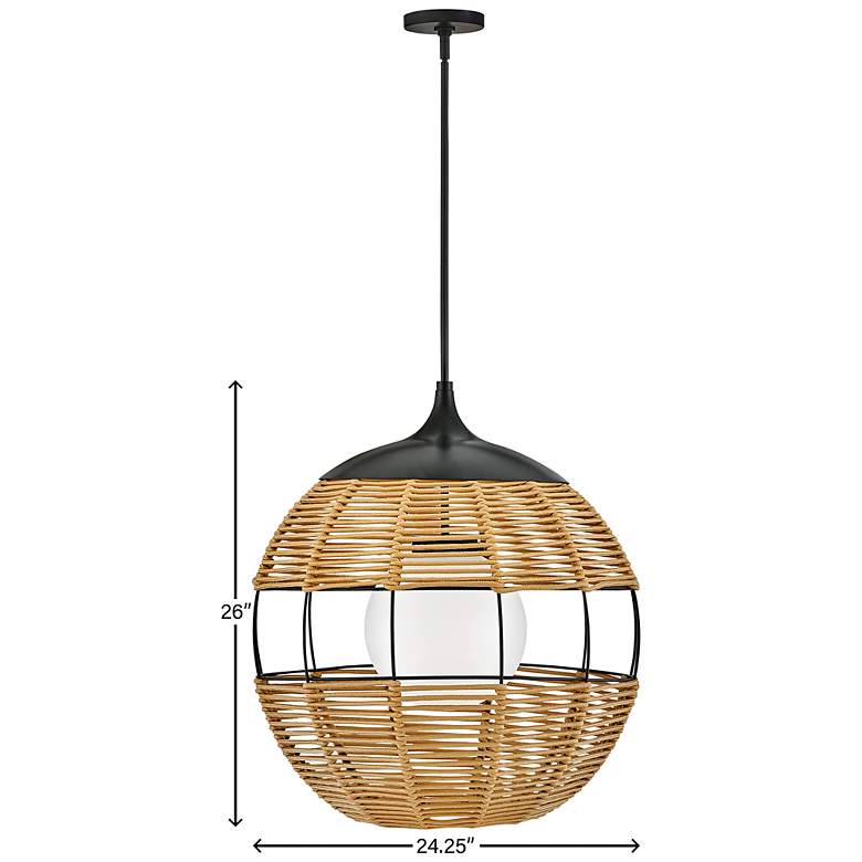 Image 7 Hinkley Maddox 26"H Black and Natural Outdoor Hanging Light more views