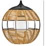 7_Hinkley Maddox 26"H Black and Natural Outdoor Hanging Light more views
