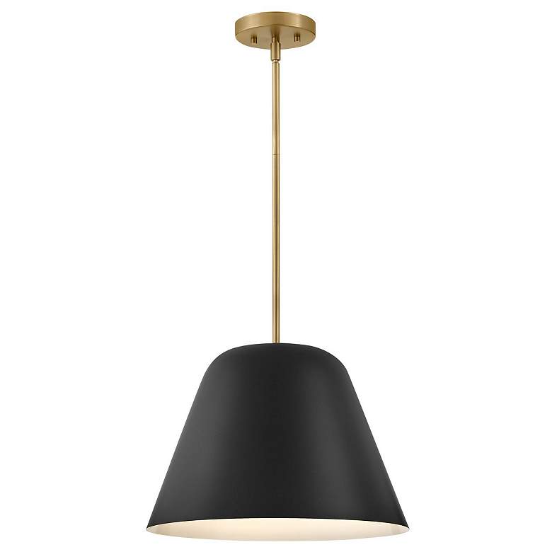 Image 1 Hinkley Madi 16" Wide Lacquered Brass and Black Pendant Light