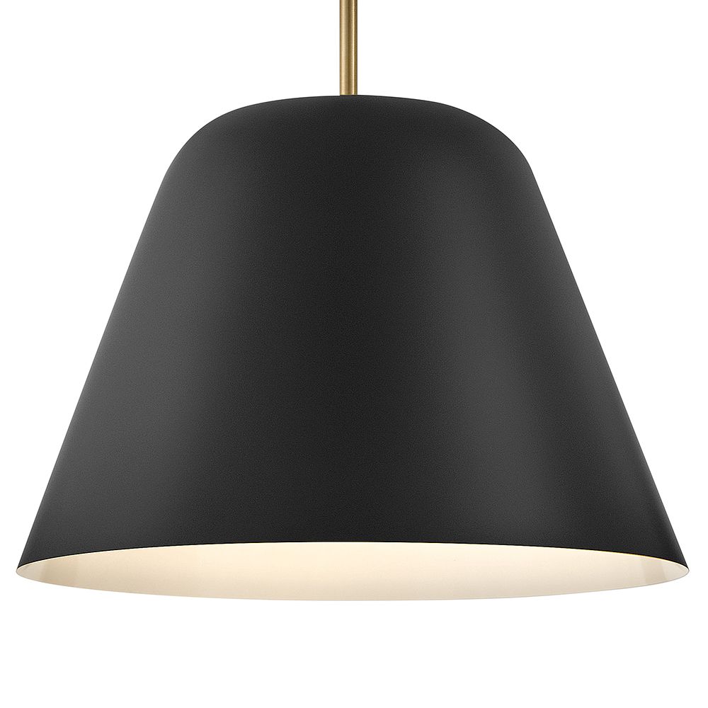 Hinkley Madi 16" Wide Lacquered Brass and Black Pendant Light