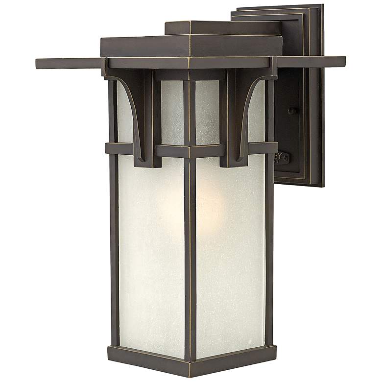 Image 1 Hinkley Manhattan 15 inch High Seedy Glass and Bronze Outdoor Wall Light