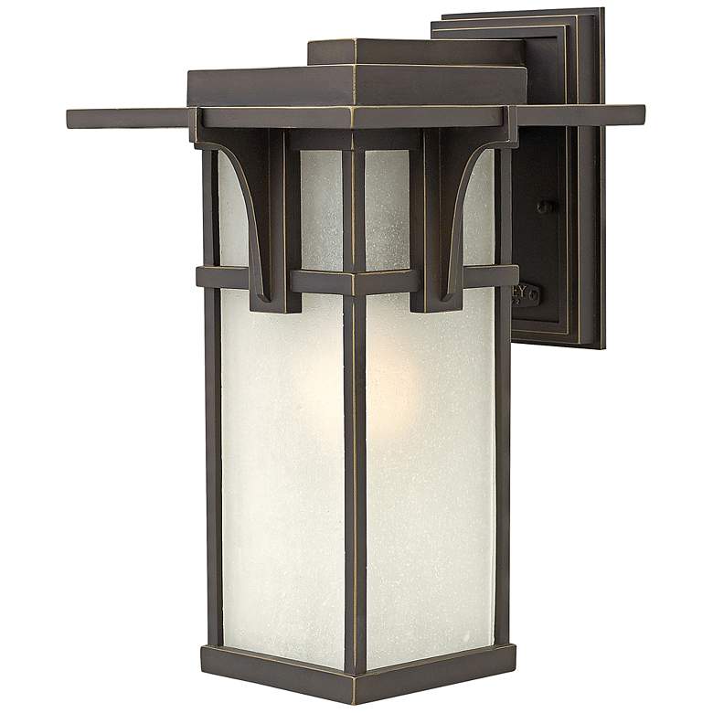 Image 1 Hinkley Manhattan 15" High Seedy Glass and Bronze Outdoor Wall Light