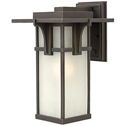 Hinkley Manhattan 15" High Seedy Glass and Bronze Outdoor Wall Light