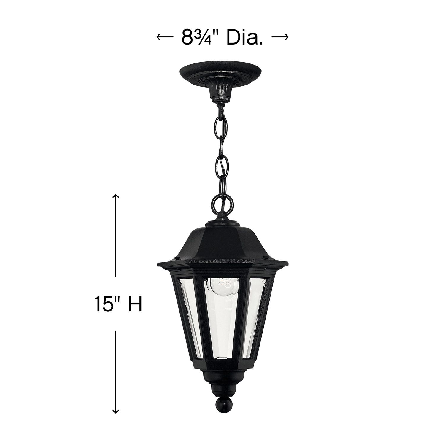 Image 4 Hinkley Manor 15" High Black Outdoor Hanging Light more views